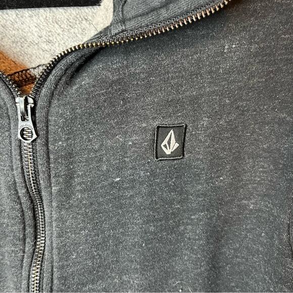 Volcom Black Zip-Up Hoodie M Skater Streetwear Fleece-Lined Josh Johnson Style - Picture 2 of 5